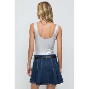 Blusa sin Mangas con Hombros Descubiertos, Cuello Redondo, Informal, sin Costuras, 100% Poliéster - Product Image 5