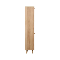 Vente en gros d'usine OEM ODM Armoire à chaussures mince et rabattable Étagère à chaussures en bois Étagère à chaussures avec porte en rotin