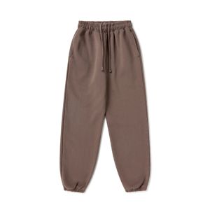 Venta al por mayor 330GSM algodón polar pantalones de chándal de los hombres con logotipo personalizado cintura media estilo holgado liso teñido color OEM servicio disponible - Product Image 2
