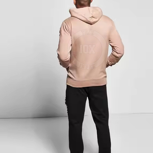 Mode tenue à la mode nouveau Design à manches longues hommes coton mélangé à capuche Slim Fit solide couleur unie hommes à capuche en détresse - Product Image 5