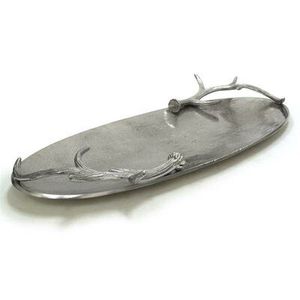 Plateau en aluminium de forme ovale de qualité supérieure Design de luxe pour les collations et les desserts de l'hôtel et du mariage Plateau de service - Product Image 1