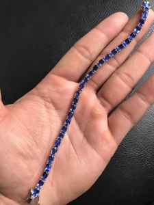 6x4 MM Natural Kyanite <b>Bracelet</b> Crafted From 925 <b>Solid</b> Sterling <b>Silver</b> Wholesale Jewelry Pretty Oval Shape Cabs Tennis <b>Bracelet</b> - Product Image 4