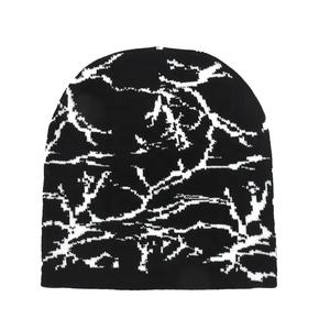 Gorro de calavera de invierno de punto grueso Unisex 2025, gorro acrílico, bordado en 3D, patrones de letras de animales, Playa lavada para hombres y mujeres - Product Image 3