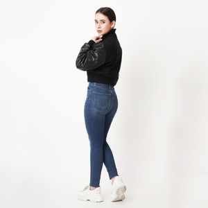 Wholesale New Trending Custom logo New Fashion Stylish Embroidered <b>Women</b> Cropped Varsity <b>Jacket</b> - Product Image 5