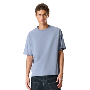 Camiseta Oversize de Hombre Estilo Urbano con Hombros Caídos, Algodón/Fibra de Bambú 230g, Ajuste Holgado, Moda Casual, OEM Privado - Product Image 2