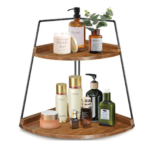 Mỹ phẩm phòng tắm kệ lưu trữ giá tổ chức hai lớp gỗ tủ bếp góc lưu trữ Kệ - Product Image 1