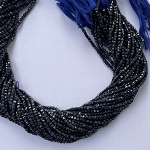 2mm 3mm Naturel Micro Bleu Saphir Pierre Facettes Cube Boîte Perles Brins Chaîne Chaîne Lâche Gemme Nouveau Stock Top Qualité AAA - Product Image 2