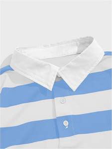 Polo transpirable a rayas para hombre, Polo informal de manga corta, polo al por mayor, polo con logotipo personalizado, perfecto para minoristas de moda - Product Image 4
