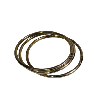 Bracelets classiques en laiton plaqué or poli, minimalistes, empilables, ronds, en métal, bijoux quotidiens durables pour femmes - Product Image 1