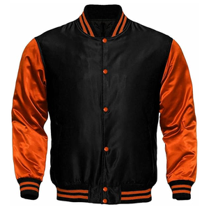 Chaqueta universitaria informal de un solo botón Retro para hombre, cuello levantado, satén, poliéster, temporada de invierno, transpirable, a prueba de viento, ecológica - Product Image 4