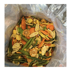 Mezcla de frutas y verduras fritas, ideal para aperitivos y té, mezcla de frutas y verduras fritas, sabor tropical dulce y crujiente - Product Image 4