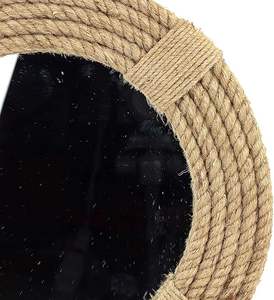 Cuerda trenzada Espejos decorativos redondos Cuerda Espejo acentuado Marineros marítimos Decoración Regalos Espejos de baño 12 pulgadas - Product Image 2