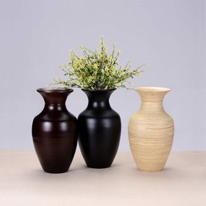 Jarrones Básicos de Bambú y Madera para Interiores, Jarrones Altos de Bambú Beige para Centros de Mesa de Boda - Product Image 2