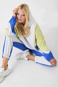 Conjunto Deportivo de Invierno para Mujer con Capucha, Transpirable, Estampado, de Manga Larga, Secado Rápido, Multicolor, Estilo Hip Hop, Parte Superior e Inferior - Product Image 6