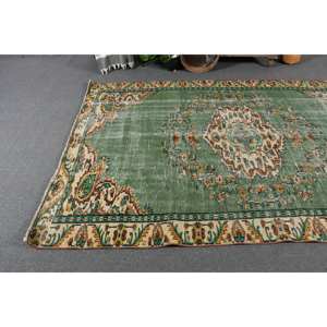 พรมทอแบบแบนทำด้วยผ้าขนสัตว์สีเขียวโบราณขนาด5,9 x 9,3ft พรมตุรกีแบบเย็บปะติดสำหรับห้องนั่งเล่นห้องโถงน้ำยางตกแต่ง - Product Image 3