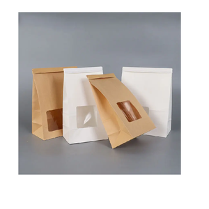 Bolsa de papel Kraft de tamaño personalizado con mango hasta la mano Impresión offset reciclada exenta de impuestos para embalaje ecológico - Product Image 6