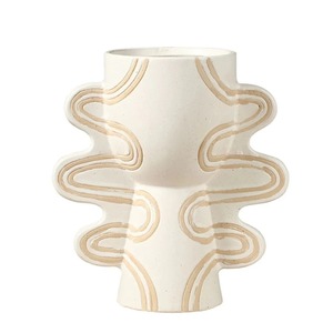 Vase blanc rond à double poignée latérale pour un décor élégant avec un long affichage d'événement parfait pour les mariages et le style de la maison - Product Image 4