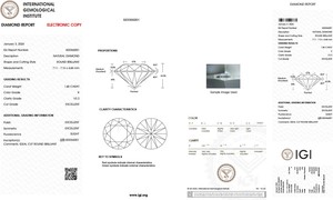 1,40 quilates K Color VS2 claridad corte brillante IGI certificado blanco solitario sueltos naturales finos diamantes reales OEM al por mayor - Product Image 2