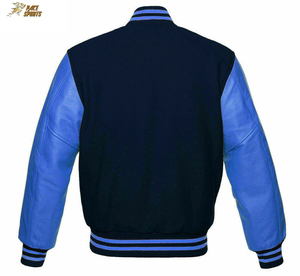 Chaqueta con letras de béisbol personalizada para adultos y jóvenes, chaqueta universitaria con manga de cuero de color real para hombre - Product Image 2