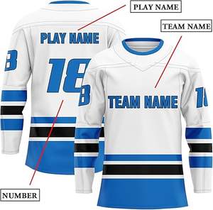 เสื้อเจอร์ซีย์ฮ็อกกี้น้ำแข็งสำหรับ2025ชุดเครื่องแบบซับลิเมชันตามสั่งต่อสู้ชุดอุปกรณ์สำหรับทีมสโมสรมืออาชีพผ้าทวิลท์ขายส่งจำนวนมาก - Product Image 3