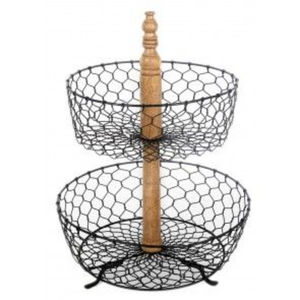 <b>Black</b> Coated Finished Iron Wire <b>Basket</b> Rectangular Shape 3 Tier for Living Room Tabletop Decor <b>Storage</b> <b>Baskets</b> Handmade - Product Image 6