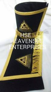 Puños de Regalia masónicos personalizados, puños de manga de lingotes de oro bordados a mano para uso en casa de campo - Product Image 3
