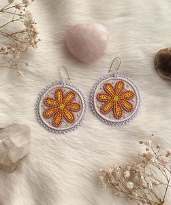HF Crafts' Handmade Classic Design Drop <b>Earrings</b> Embroidery Glass Beads Trendy Style Premium Quality Featuring <b>Pearls</b> <b>Diamonds</b> - Product Image 5
