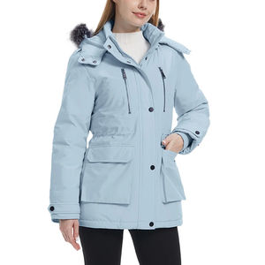 Veste Parka d'hiver longue pour femmes avec capuche imperméable polaire fourrure pardessus extérieur épaissir doudoune Type de fermeture à glissière - Product Image 6