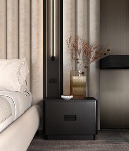 Luxury Modern Master Bedroom Furniture Set Velvet Upholstered Bed with Led Fluted Wall Panel and Closet Island <b>Vanity</b> <b>Table</b> - Product Image 3