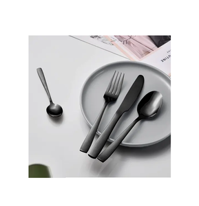 Ensemble de couverts de couleur noire ustensiles de cuisine et de table à domicile utiliser en acier miroir meilleur ensemble de cuillères en métal poli à bon prix - Product Image 1