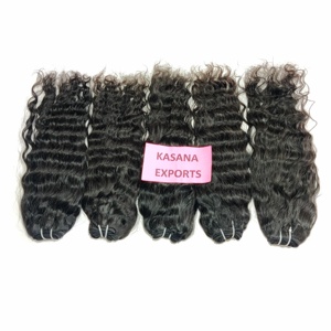 100% naturel aligné cuticule noir indien vietnamien Remy tissage non traité vague profonde femmes Extensions de cheveux humains en gros - Product Image 5