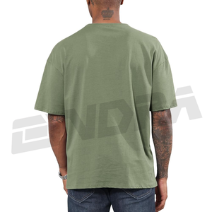 Oversized Drop Shoulder T Shirt Plain Half Sleeve Streetwear Loose Fit Casual Top Soft Cotton Unisex Fashion Custom <b>Logo</b> OEM - Product Image 3