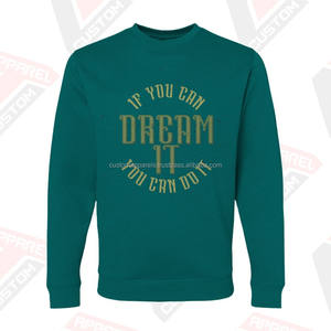 Custom <b>Men's</b> <b>Green</b> Sweatshirt 100% Cotton <b>Fleece</b> Streetwear with Colorful Embroidered Graphic MCAMS01 - Product Image 1