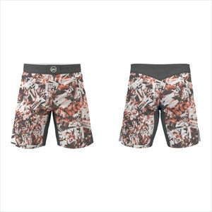 Pantalones cortos de entrenamiento MMA florales bordados transpirables para hombres Grappling Kickboxing Ajuste personalizado Compresión Cintura alta Cordón - Product Image 3