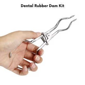 Gran oferta, Kit de presa de goma Dental reutilizable de acero inoxidable alemán de 12 piezas, procedimiento Manual de odontología, Kit de presa de goma certificado CE - Product Image 3