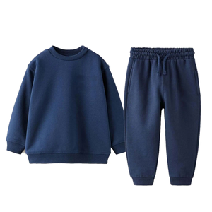 Conjunto de Sudadera con capucha y cremallera para niños de dos piezas con logotipo personalizado al por mayor de fábrica OEM ODM - Product Image 3