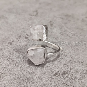 Joyería de piedra en bruto, anillo de mujer, piedra lunar arcoíris Natural, piedra preciosa, piedra natal de junio, joyería de piedra doble, anillo de Plata de Ley 925 - Product Image 4