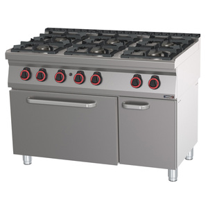 GN 2/1 120 Gas <b>Oven</b> Included 6-Burner Gas Stove Kitchen Ranges - Product Image 1