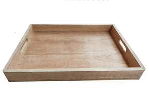 Plateau de service en bois de luxe avec finition naturelle pour servir des aliments, du thé, du café et des petits-déjeuners, plateau de service en bois fait main pour un usage quotidien - Product Image 5