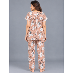 Conjunto de Pijama Evolve X Venus Peach para Mujer, Estampado Floral Premium, Suave, con Botones, Ropa de Dormir y para Estar en Casa - Product Image 5