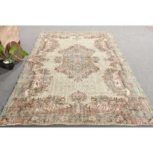 Tradicional verde Beige 6,5X10,1 pies lana Aubusson diseño sala de estar alfombra Patchwork rectángulo turco alfombra látex para adolescentes - Product Image 4