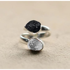 พลอยดิบธรรมชาติของขวัญวันเกิดแหวนพลอยสีฟ้าสำหรับผู้หญิง925ผู้หญิงเครื่องประดับเงินสเตอร์ลิงเครื่องประดับเงินละเอียดเป็นจำนวนมากขายส่ง - Product Image 3