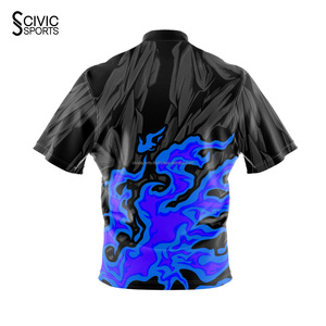 Retro <b>Bowling</b> Quarter Zip Jersey for Men Printed Sportswear With Short Sleeve for Adults - Product Image 4