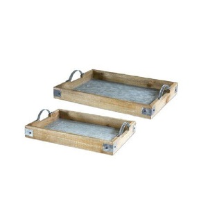 Fresh Arrival Home Kitchen <b>Supplies</b> Iron Handle Rectangular Galvanized Serving Tray <b>Hotels</b> <b>Restaurants</b> Serving Tray - Product Image 6