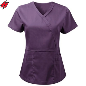 Hôpital personnalisé élégant Spa uniforme multi poches femmes confortable tissé médical gommages uniforme ensemble soins infirmiers gommages pour les femmes - Product Image 3