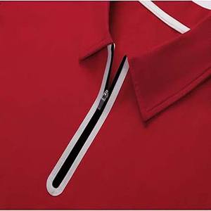 Suéter Masculino de Manga Corta, Corte Ajustado, con Cierre y Cuello Polo, Color Granate - Product Image 4