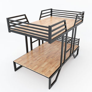 Cama SFGN019-Ging Tng UMA de Estilo Industrial, Madera Maciza con Estructura de Madera de Caucho, Fácil de Montar - Product Image 1