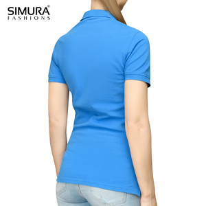 SIMURA Women's Solid Color <b>Polo</b> <b>Shirt</b> 100% Cotton Pique Knitted Short Sleeve Casual Regular Fit Breathable Comfortable - Product Image 5