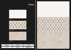 Carreaux muraux en céramique 300x600mm, style mural, pour salle de bain et cuisine, finition brillante ou mate, texture effet sucre, design mural intérieur luxueux - Product Image 5