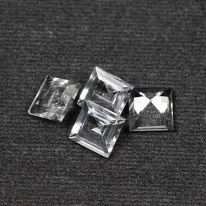 Piedras preciosas sueltas calibradas de corte cuadrado facetado de topacio blanco Natural de 4mm al por mayor Comprar ahora Fábrica genuina Alibaba 2025 Calidad AAA - Product Image 1